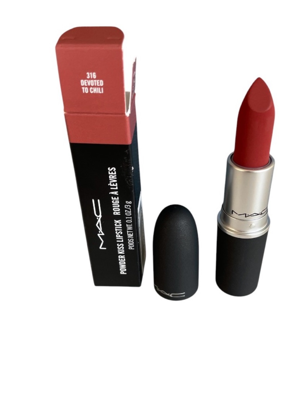 Mac Powder Kids Lipstick 316 Devoted To Chili Full Size New In Box